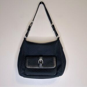 Talbots Black Monogram‎ Canvas Fabric Shoulder bag Handbag Purse Y2K